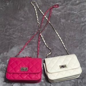 Fuchsia and White Crossbody Bags 👜
